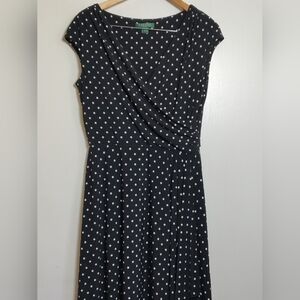 Ralph Lauren Elegant Black Polka Dot Dress